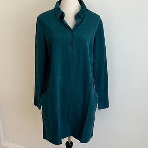 Teal Long Sleeve Corduroy Dress with Pockets NWT
